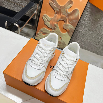 LV WOMEN SNEAKER IN WHITE MIX BEIGE CREAM CALFSKIN