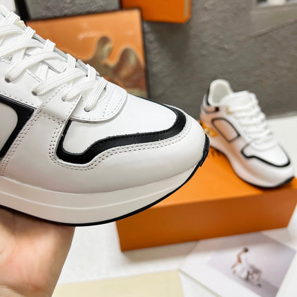 LV WOMEN SNEAKER IN WHITE MIX BLACK CALFSKIN