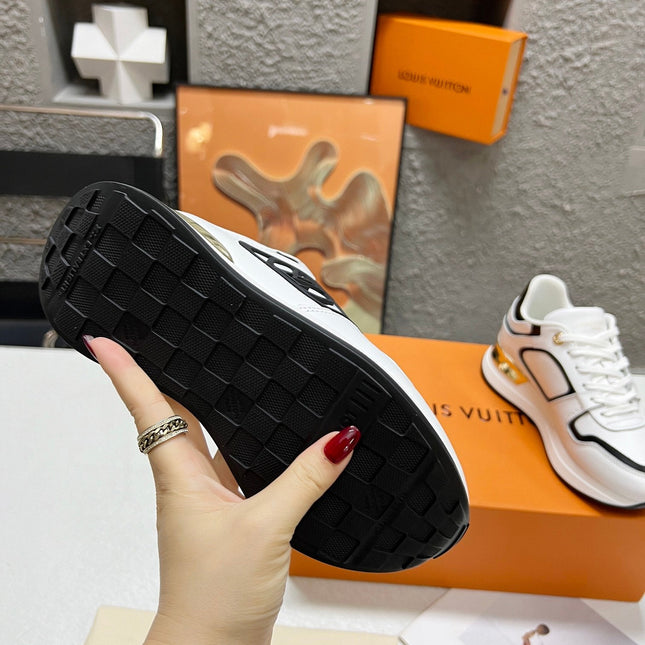 LV WOMEN SNEAKER IN WHITE MIX BLACK CALFSKIN