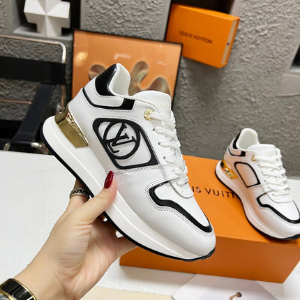 LV WOMEN SNEAKER IN WHITE MIX BLACK CALFSKIN