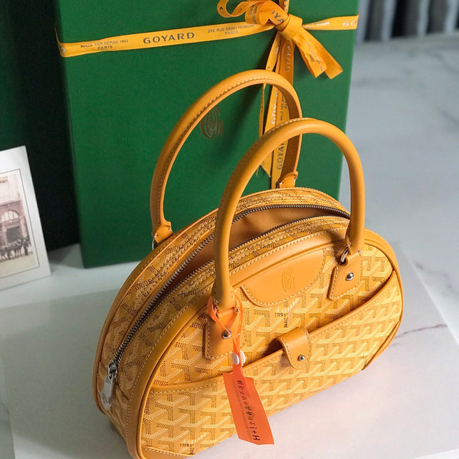 SAINT JEANNE MINI BAG 26 IN YELLOW GOYARDINE CANVAS AND CALFSKIN