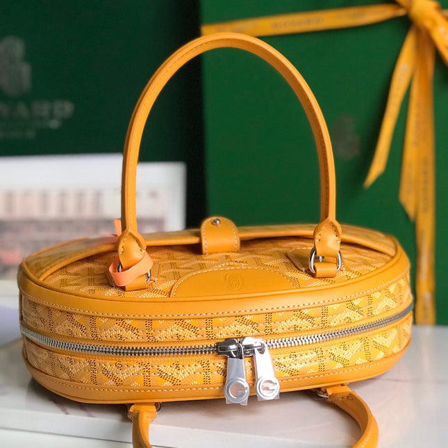 SAINT JEANNE MINI BAG 26 IN YELLOW GOYARDINE CANVAS AND CALFSKIN
