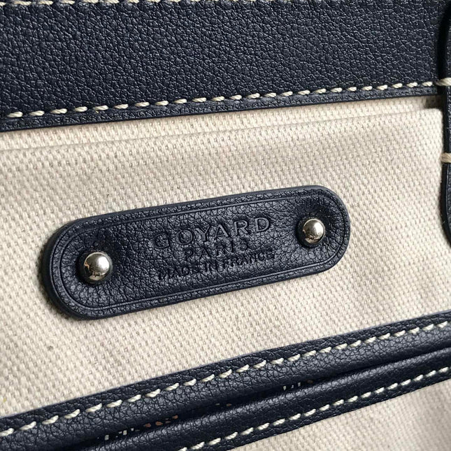 SAIGON SOUPLE BAG 34 IN NAVY BLUE GOYARDINE CANVAS AND CALFSKIN