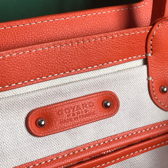 SAIGON SOUPLE BAG 34 IN RED ORANGE GOYARDINE CANVAS AND CALFSKIN