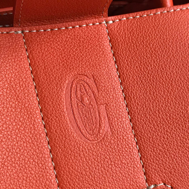 SAIGON SOUPLE BAG 34 IN RED ORANGE GOYARDINE CANVAS AND CALFSKIN