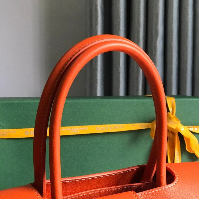 SAIGON SOUPLE BAG 34 IN RED ORANGE GOYARDINE CANVAS AND CALFSKIN
