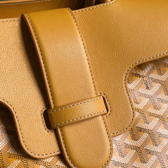 SAIGON SOUPLE BAG 34 IN YELLOW GOYARDINE CANVAS AND CALFSKIN