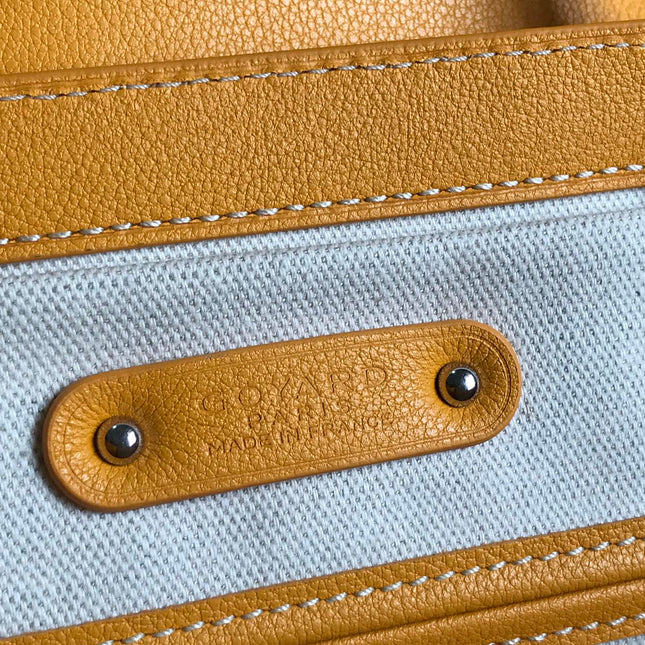 SAIGON SOUPLE BAG 34 IN YELLOW GOYARDINE CANVAS AND CALFSKIN