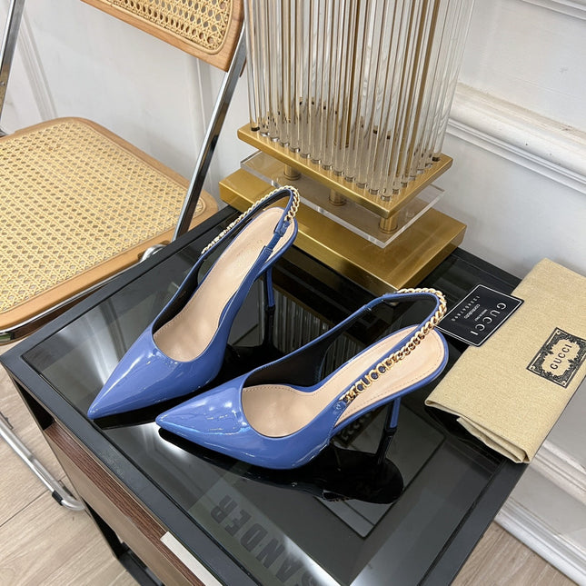 GG SIGNORIA SLINGBACK PUMP CERULEAN LAMBSKIN