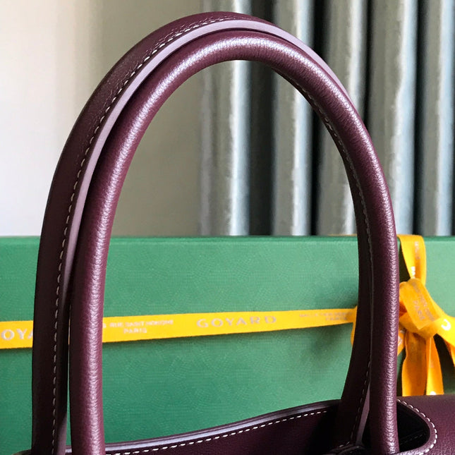 SAIGON SOUPLE BAG 34 IN BURGUNDY RED GOYARDINE CANVAS AND CALFSKIN