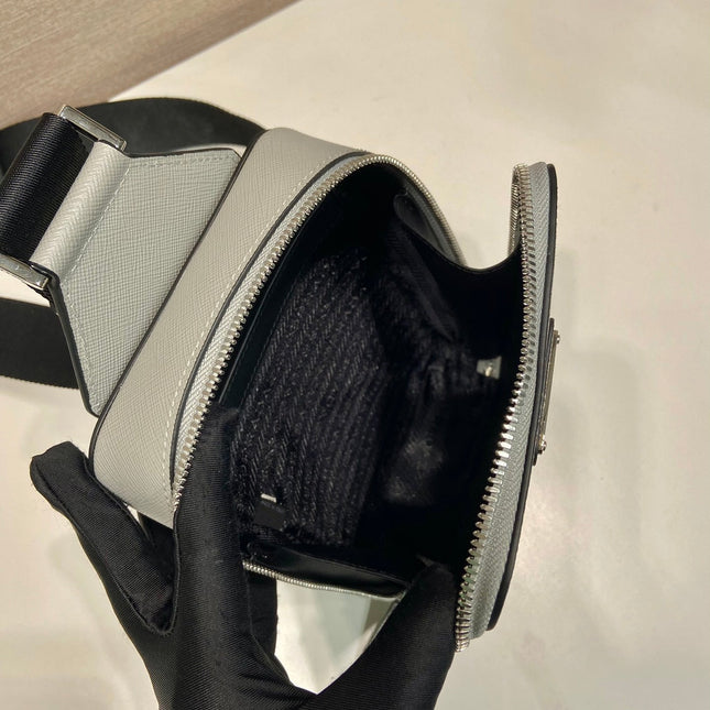CHEST BAG 20 IN ECHO GRAY SAFFIANO LEATHER