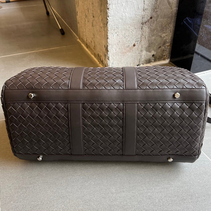 INTRECCIATO 62 CABIN DUFFLE IN BROWN CALFSKIN