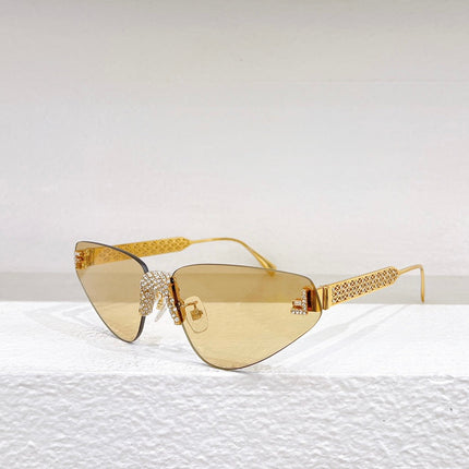 FIRST CRYSTAL RIMLESS TRIANGLE FRAME SUNGLASSES FD4127US IN METAL