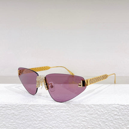 FIRST CRYSTAL RIMLESS TRIANGLE FRAME SUNGLASSES FD4127US IN METAL