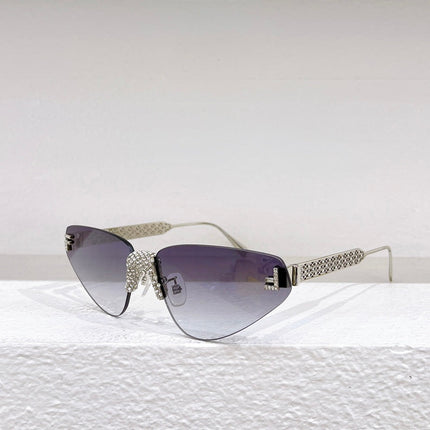 FIRST CRYSTAL RIMLESS TRIANGLE FRAME SUNGLASSES FD4127US IN METAL