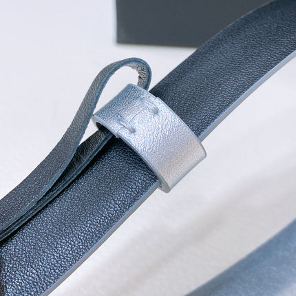 CC 20MM BELT RECTANGLE BUCKLE IN SILVER CALFSKIN GOLD HARDWARE