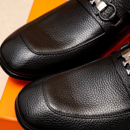 HM CHAIN LOAFER BLACK GRAINED CALFSKIN