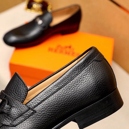 HM CHAIN LOAFER BLACK GRAINED CALFSKIN