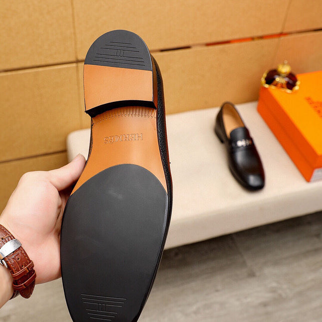HM CHAIN LOAFER BLACK GRAINED CALFSKIN