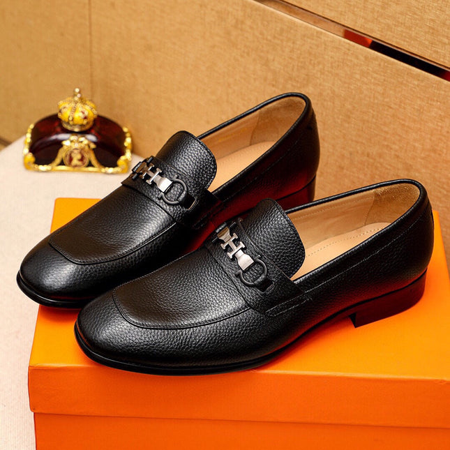 HM CHAIN LOAFER BLACK GRAINED CALFSKIN