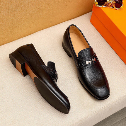 HM CHAIN LOAFER BLACK GRAINED CALFSKIN