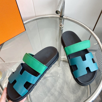 Chypre Sandal Tiffa with blue straps Leather