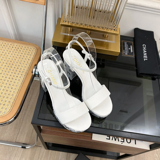 SANDALS leather satin white