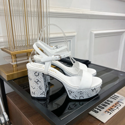 SANDALS leather satin white