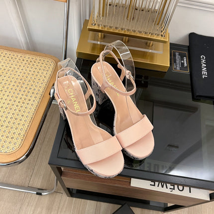SANDALS leather satin pink