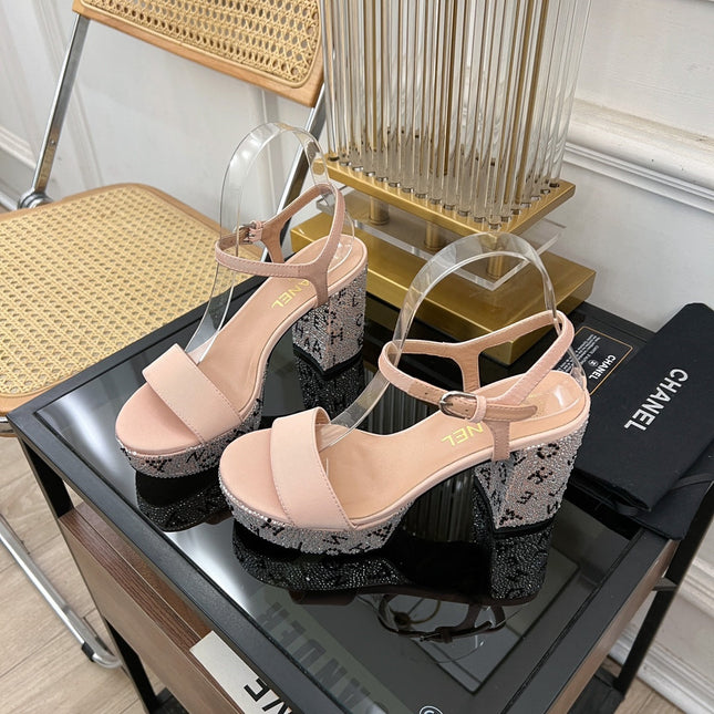 SANDALS leather satin pink
