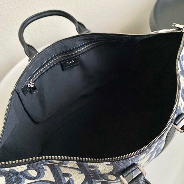 WEEKENDER 40 IN BEIGE AND BLACK MAXI OBLIQUE JACQUARD