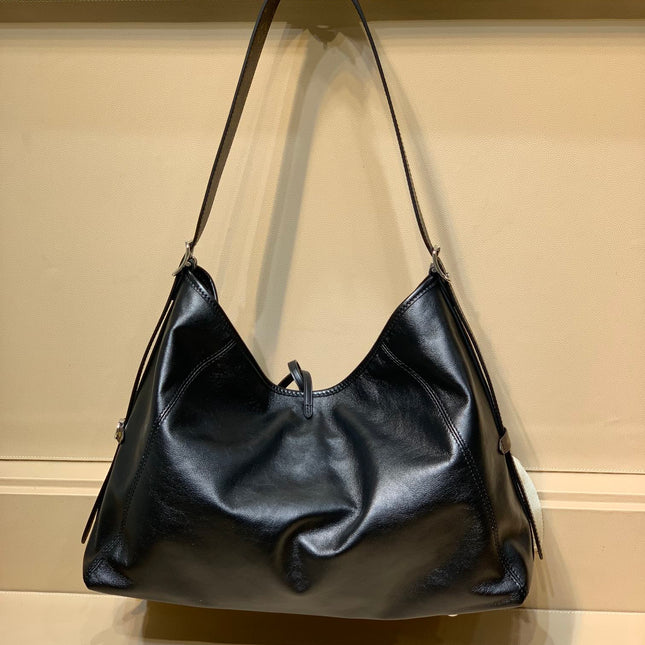 CARRYALL DARK 39 IN BLACK LAMBSKIN BROWN MONOGRAM TAG