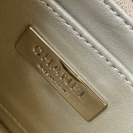 CC MINI 19 FLAP BAG IN GOLDEN METALLIC CALFSKIN