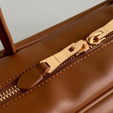 BEAU BAG 34 IN CARAMEL BROWN LEATHER