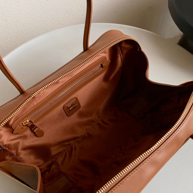 BEAU BAG 34 IN CARAMEL BROWN LEATHER