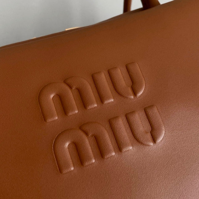 BEAU BAG 34 IN CARAMEL BROWN LEATHER
