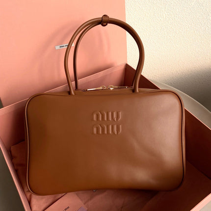 BEAU BAG 34 IN CARAMEL BROWN LEATHER