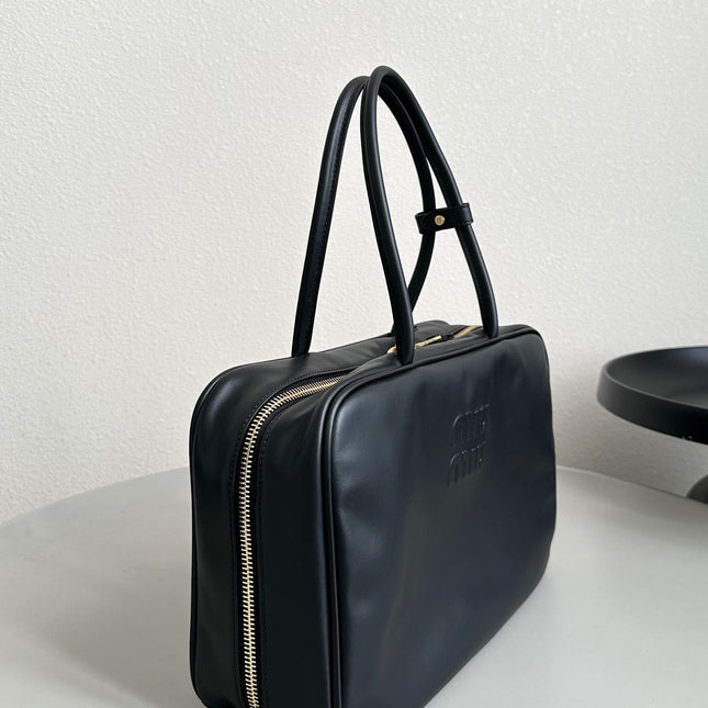 BEAU BAG 34 IN BLACK LEATHER