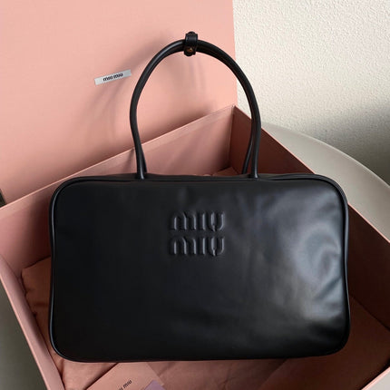 BEAU BAG 34 IN BLACK LEATHER