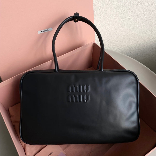 BEAU BAG 34 IN BLACK LEATHER
