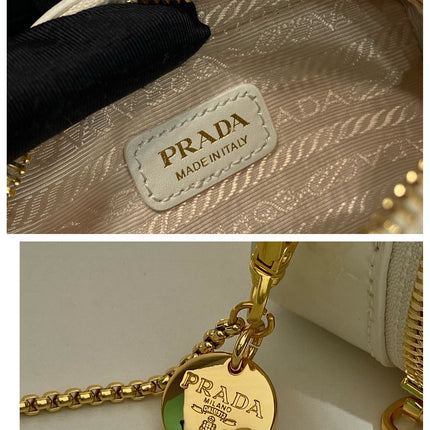 MINI HAND BAG 11 WITH GOLD STRAP IN WHITE PATENT CALFSKIN