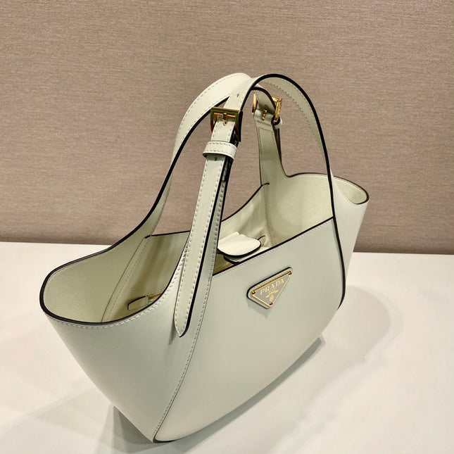 TOTE BAG 28 IN WHITE SHEEPSKIN GOLD LOGO