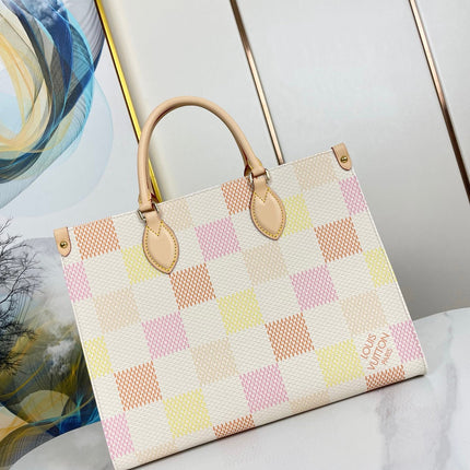 ONTHEGO 35 IN PEACH DAMIER GIANT CANVAS