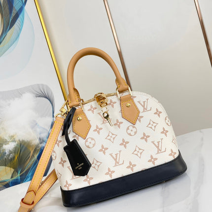 ALMA  BB 25 IN WHITE MONOGRAM DUNE CANVAS GOLD HARDWARE