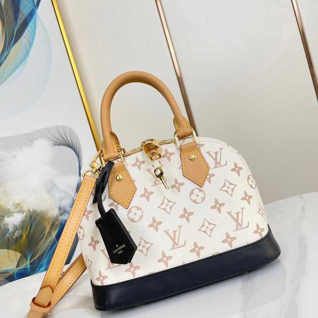 ALMA  BB 25 IN WHITE MONOGRAM DUNE CANVAS GOLD HARDWARE