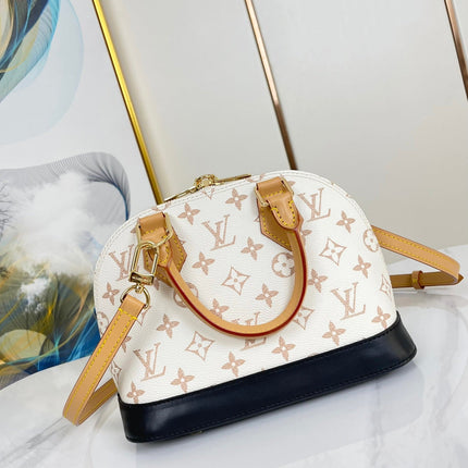 ALMA  BB 25 IN WHITE MONOGRAM DUNE CANVAS GOLD HARDWARE