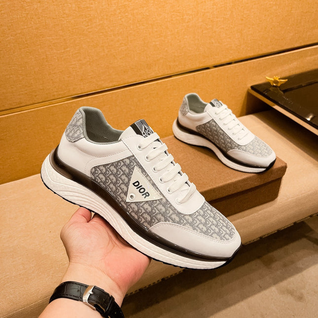 CD SALVATORE FERRAGAMO SNEAKER WHITE AND GRAY JACQUARD