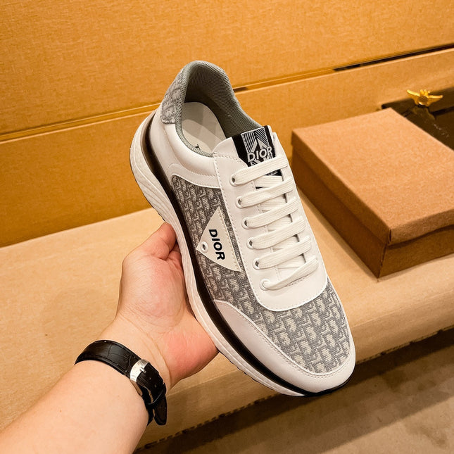 CD SALVATORE FERRAGAMO SNEAKER WHITE AND GRAY JACQUARD