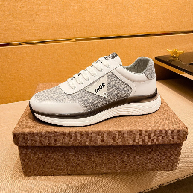 CD SALVATORE FERRAGAMO SNEAKER WHITE AND GRAY JACQUARD