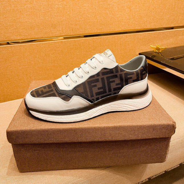 CD SALVATORE FERRAGAMO SNEAKER WHITE AND BROWN JACQUARD